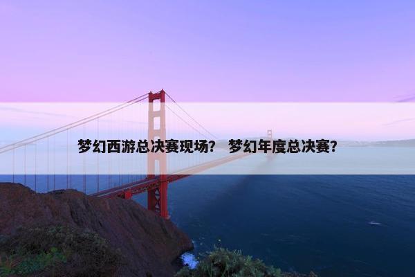 梦幻西游总决赛现场？ 梦幻年度总决赛？