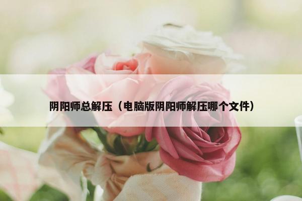 阴阳师总解压（电脑版阴阳师解压哪个文件）