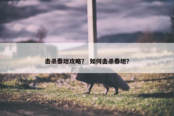 击杀泰坦攻略？ 如何击杀泰坦？