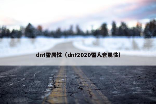 dnf雪属性（dnf2020雪人套属性）