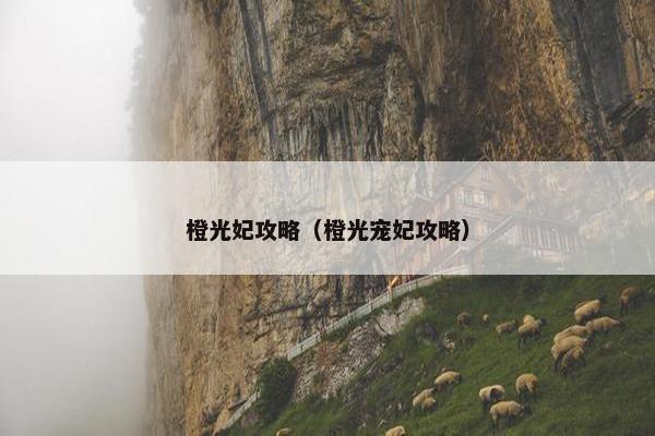 橙光妃攻略（橙光宠妃攻略）