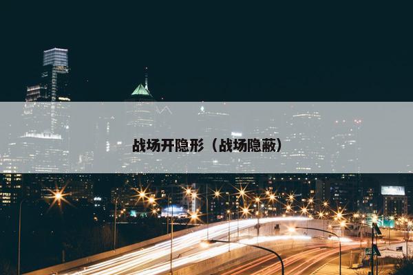 战场开隐形（战场隐蔽）