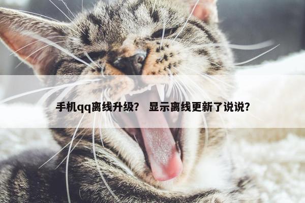 手机qq离线升级？ 显示离线更新了说说？