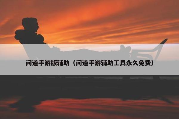 问道手游版辅助（问道手游辅助工具永久免费）