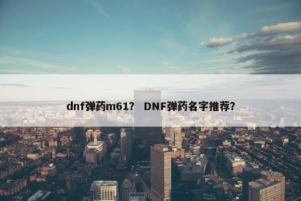dnf弹药m61？ DNF弹药名字推荐？