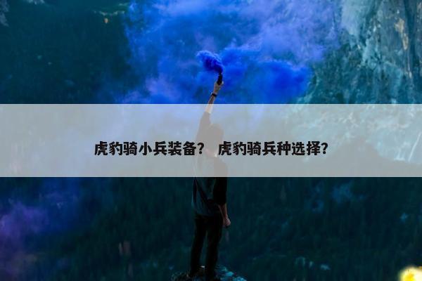 虎豹骑小兵装备？ 虎豹骑兵种选择？
