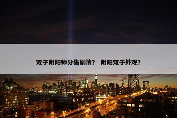 双子阴阳师分集剧情？ 阴阳双子外观？