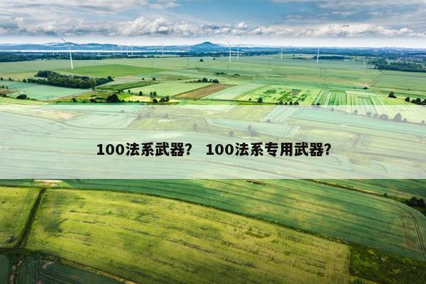 100法系武器？ 100法系专用武器？