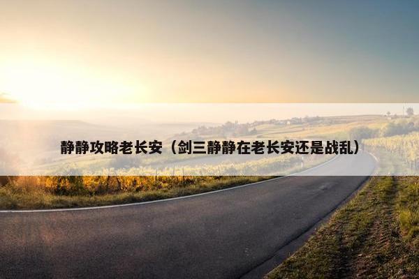 静静攻略老长安（剑三静静在老长安还是战乱）
