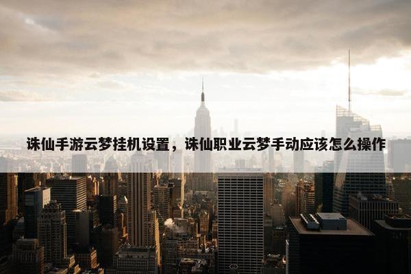 诛仙手游云梦挂机设置，诛仙职业云梦手动应该怎么操作