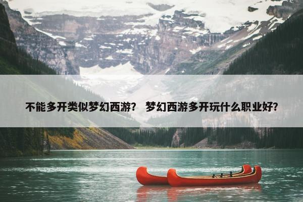 不能多开类似梦幻西游？ 梦幻西游多开玩什么职业好？