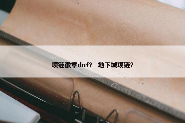 项链徽章dnf？ 地下城项链？