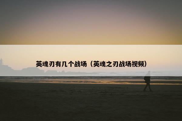 英魂刃有几个战场（英魂之刃战场视频）