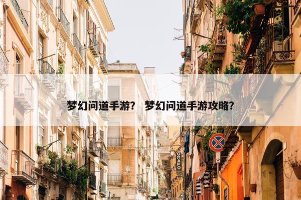 梦幻问道手游？ 梦幻问道手游攻略？