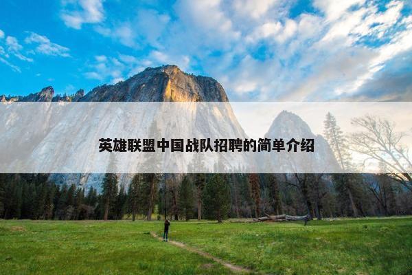 英雄联盟中国战队招聘的简单介绍