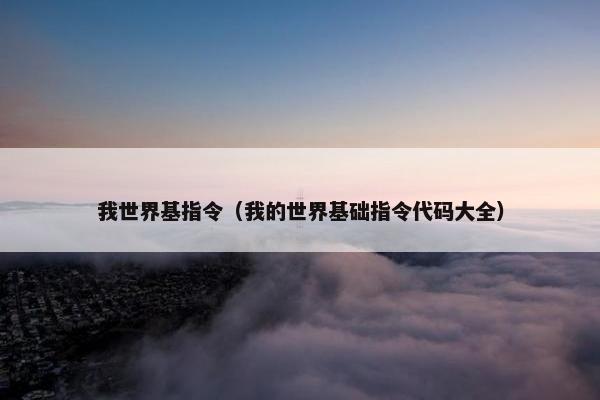 我世界基指令（我的世界基础指令代码大全）