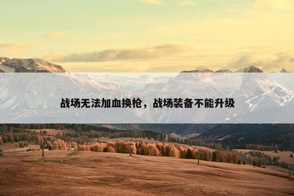 战场无法加血换枪，战场装备不能升级