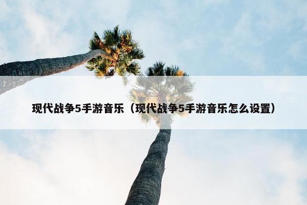 现代战争5手游音乐（现代战争5手游音乐怎么设置）