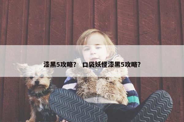 漆黑5攻略？ 口袋妖怪漆黑5攻略？
