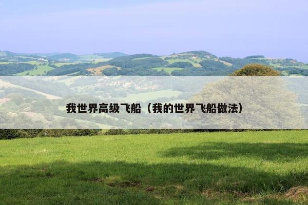 我世界高级飞船（我的世界飞船做法）