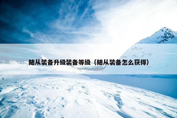 随从装备升级装备等级（随从装备怎么获得）