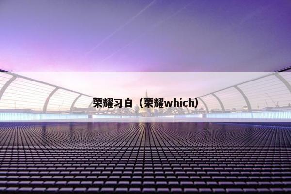 荣耀习白（荣耀which）
