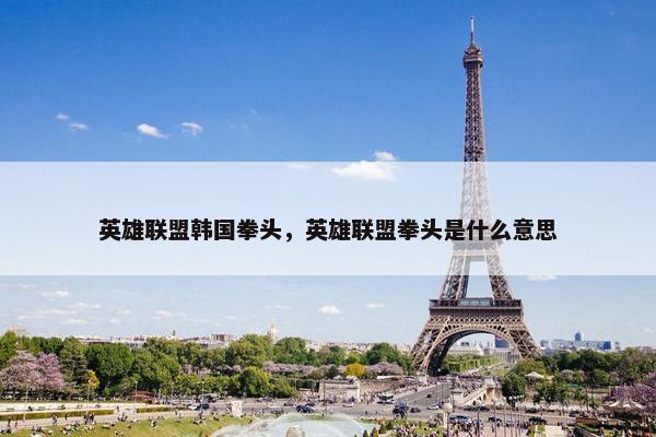 英雄联盟韩国拳头，英雄联盟拳头是什么意思