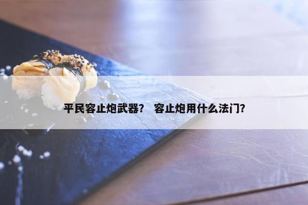 平民容止炮武器？ 容止炮用什么法门？