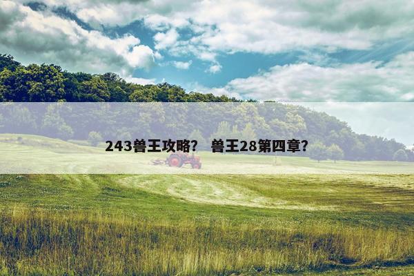 243兽王攻略？ 兽王28第四章？
