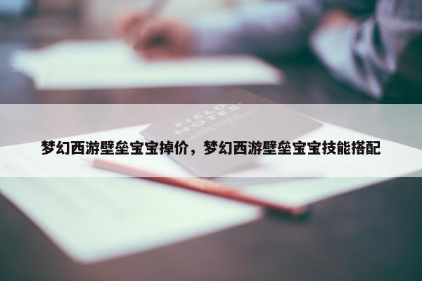 梦幻西游壁垒宝宝掉价，梦幻西游壁垒宝宝技能搭配