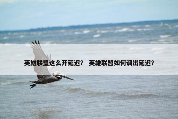 英雄联盟这么开延迟？ 英雄联盟如何调出延迟？