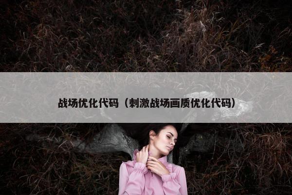 战场优化代码（刺激战场画质优化代码）