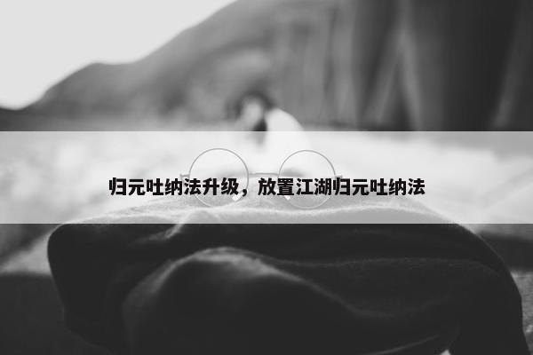 归元吐纳法升级，放置江湖归元吐纳法