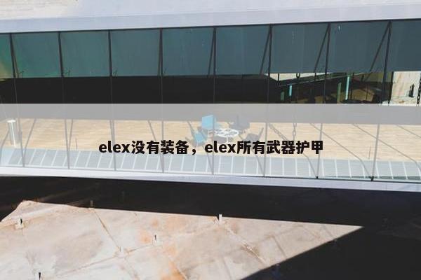 elex没有装备，elex所有武器护甲