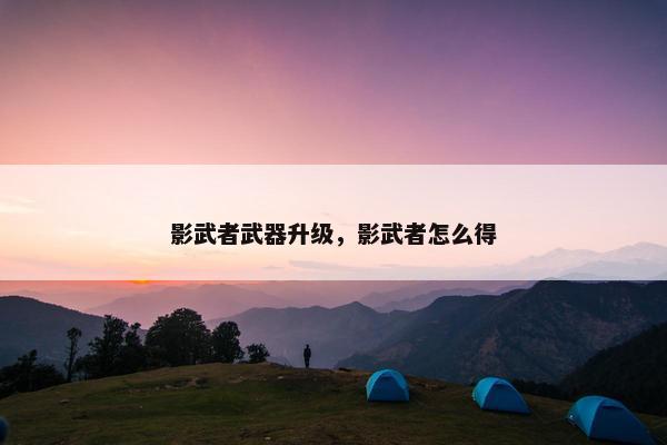 影武者武器升级，影武者怎么得