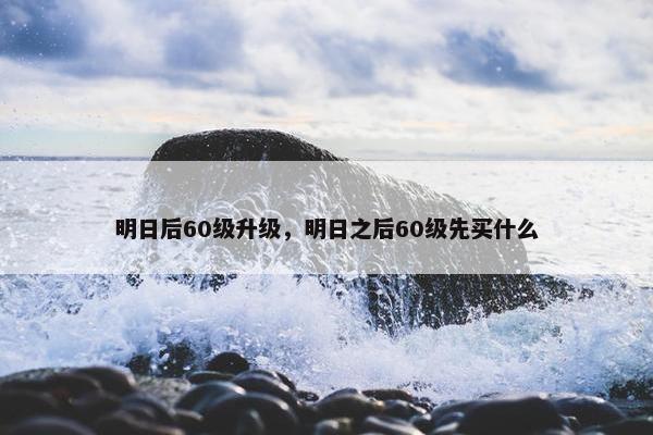 明日后60级升级，明日之后60级先买什么