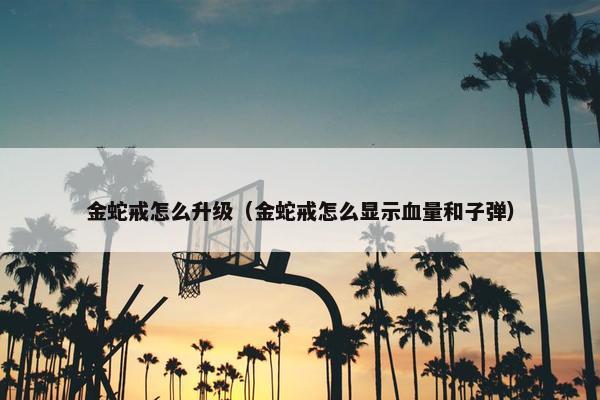 金蛇戒怎么升级（金蛇戒怎么显示血量和子弹）