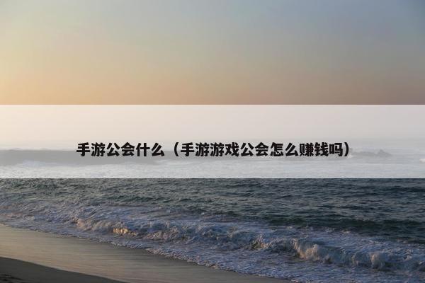手游公会什么（手游游戏公会怎么赚钱吗）
