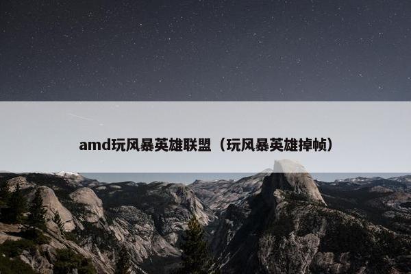 amd玩风暴英雄联盟（玩风暴英雄掉帧）