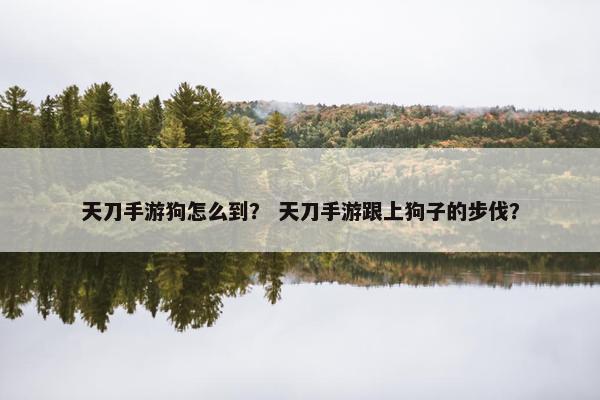 天刀手游狗怎么到？ 天刀手游跟上狗子的步伐？