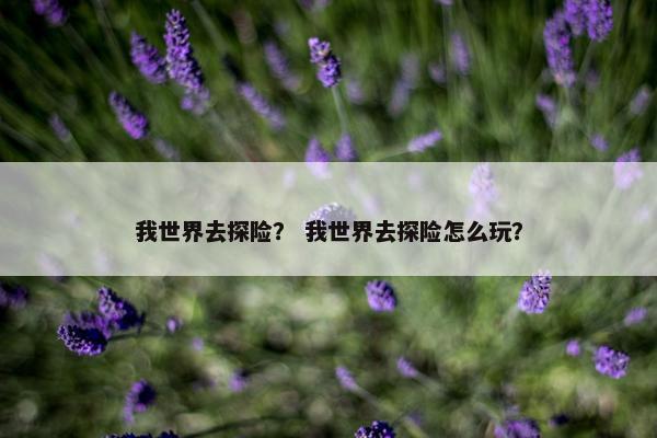 我世界去探险？ 我世界去探险怎么玩？