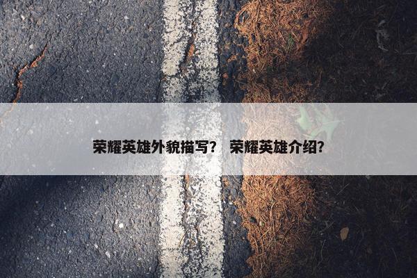 荣耀英雄外貌描写？ 荣耀英雄介绍？
