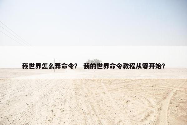 我世界怎么弄命令？ 我的世界命令教程从零开始？