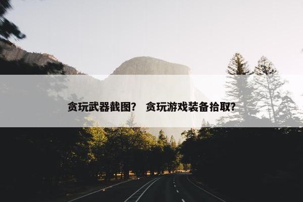 贪玩武器截图？ 贪玩游戏装备拾取？