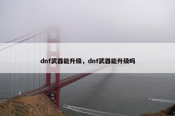 dnf武器能升级，dnf武器能升级吗