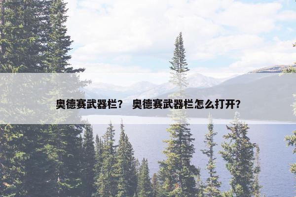 奥德赛武器栏？ 奥德赛武器栏怎么打开？