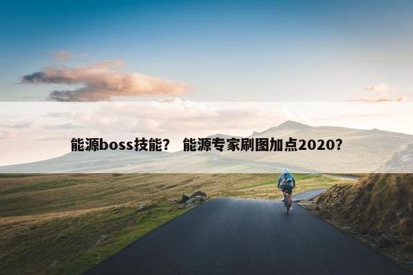 能源boss技能？ 能源专家刷图加点2020？