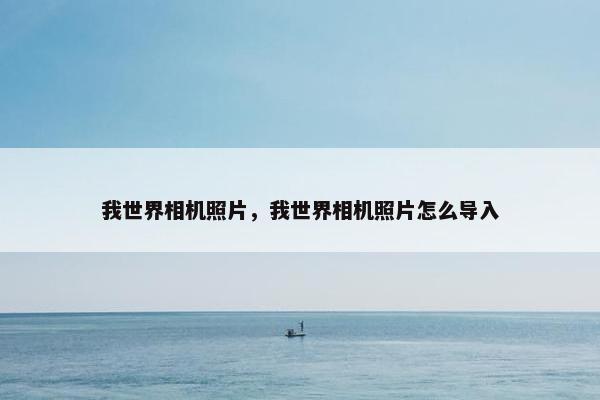 我世界相机照片，我世界相机照片怎么导入