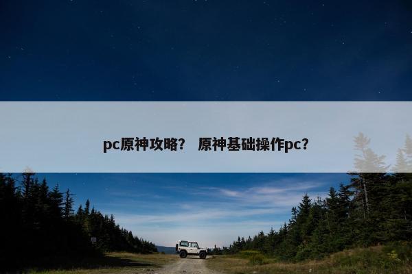 pc原神攻略？ 原神基础操作pc？