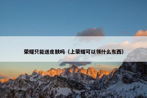 荣耀只能送皮肤吗（上荣耀可以领什么东西）